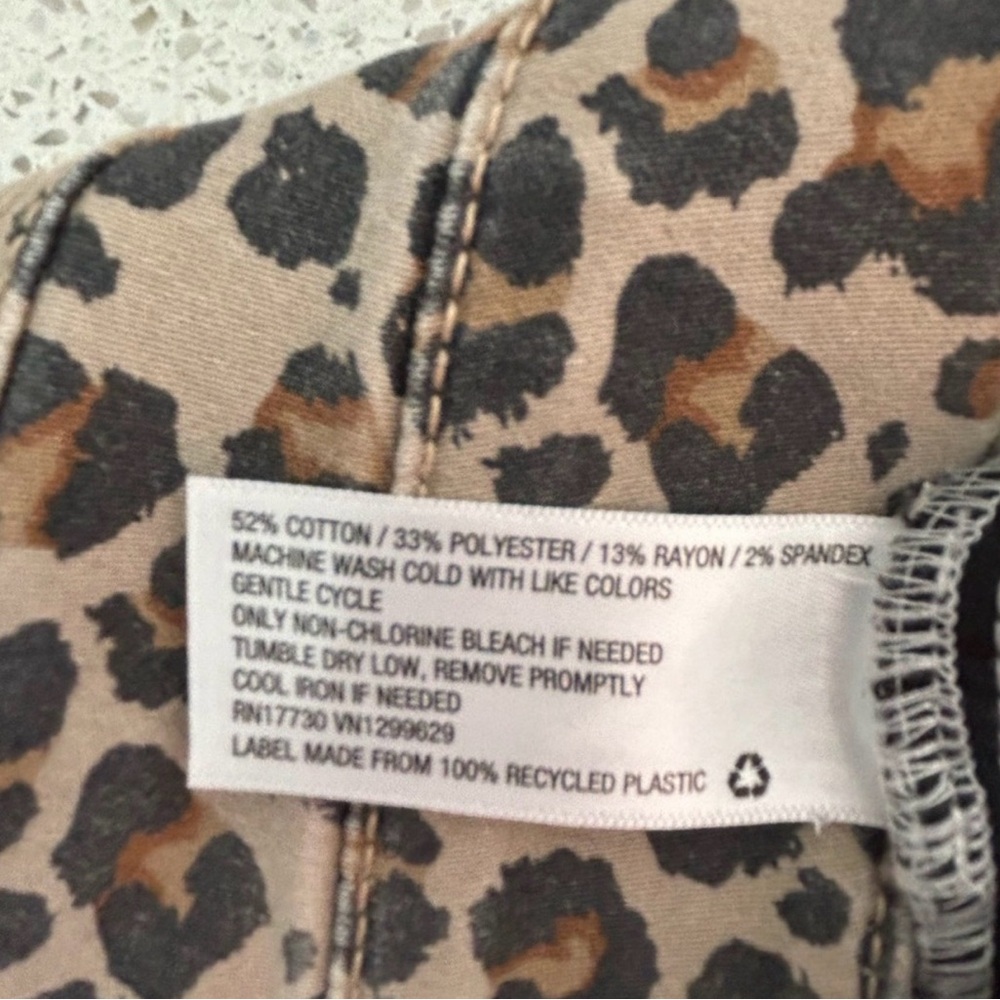 Knox Rose Size 14 Leopard Print High-Waist Skinny Pants - Taupe, Black & Brown - Picture 6 of 7